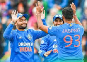 Bumrah after celebrates after taking wicket