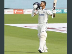 Indian batsman Yashasvi Jaiswal jumps 14 spots, showcasing his rising talent on the global stage.