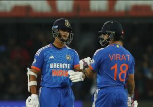 Indian batsman Yashasvi and Virat Kohli