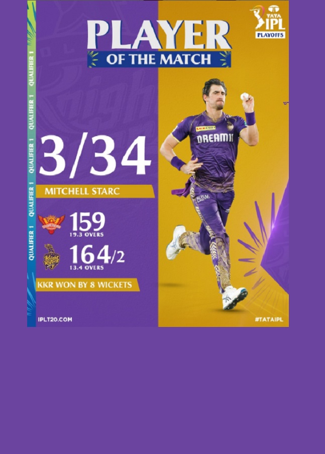 Kolkata Knight Riders triumph over Sunrisers Hyderabad in IPL Qualifier.