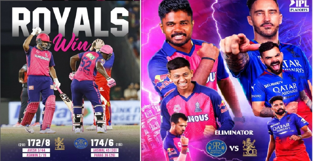 Rajasthan Royals triumph in a thrilling encounter against Royal Challengers Bangalore.