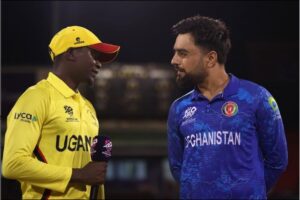 Afghanistan clinches second-largest T20 World Cup win against Uganda.