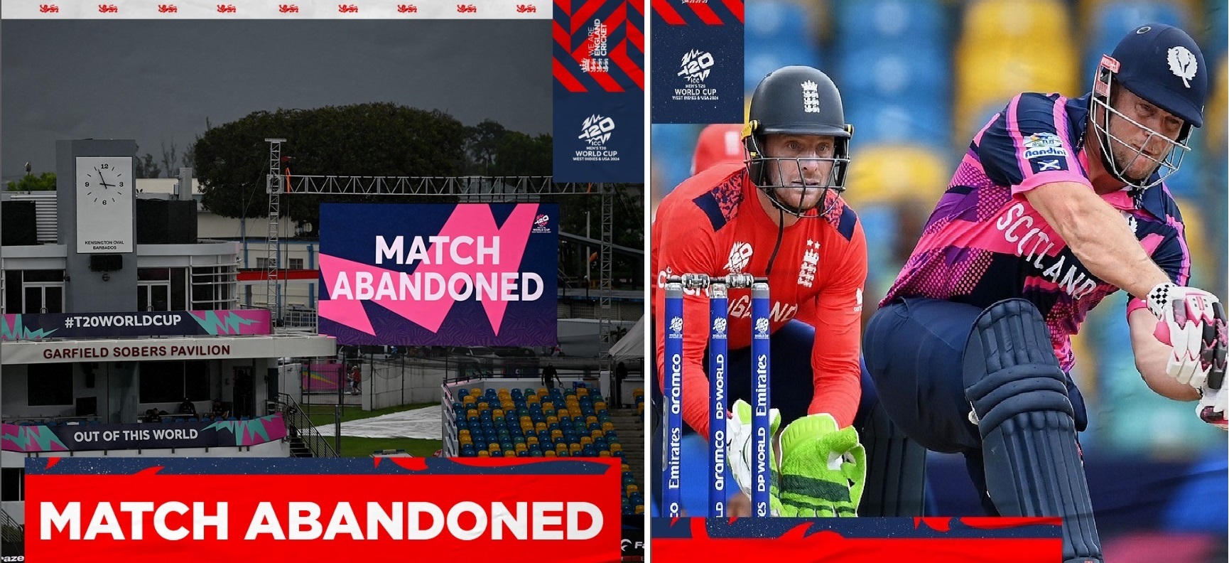 Rain Washed out England vs Scotland T20 clash in World Cup showdown