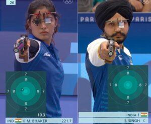 Manu Bhaker and Sarabjot Singh Secure Bronze in Pistol Mixed Event: A Historic Achievement for Indian Shooting