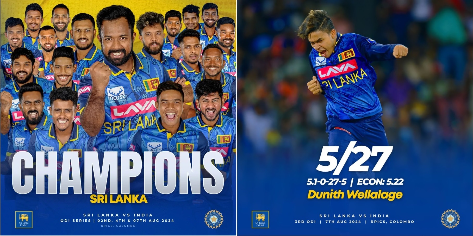 Sri Lanka Stuns India with a Historic 110-Run Victory in Third ODI