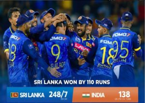 Sri Lanka Stuns India with a Historic 110-Run Victory in Third ODI